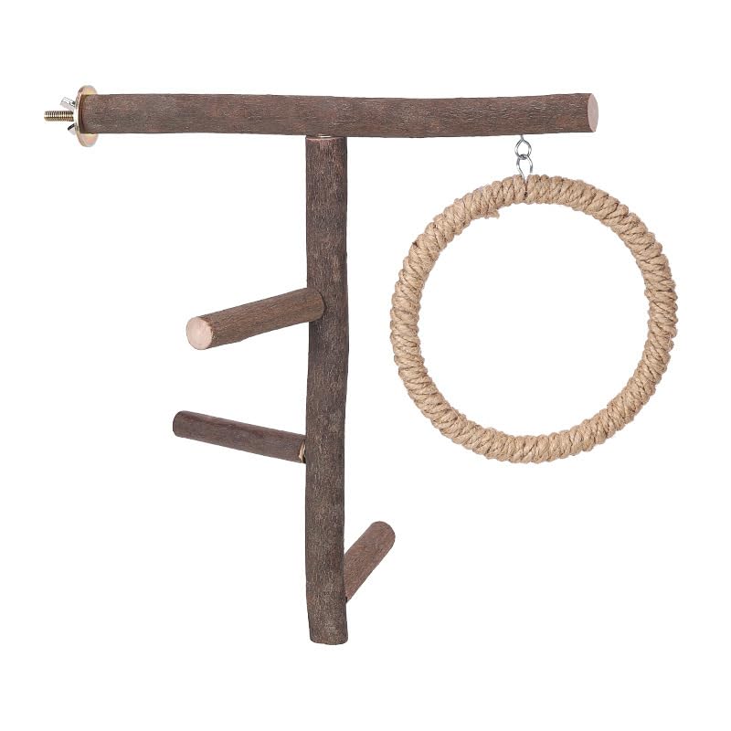 Bird Branch Perch Swing Toys, Natural Wood Parrot Cage Accessories for Parakeets, Cockatiels, Conures, Budgies,Finches, Love Birds, Small & Medium Birds
