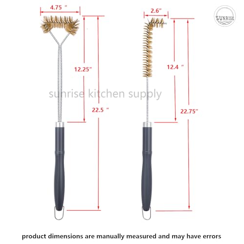 SUNRISE Fryer Brush with Long Handle (Brass with Plastic Handle, L and Single Brush) - color: Brass With Plastic Handle, size: L and Single Brush