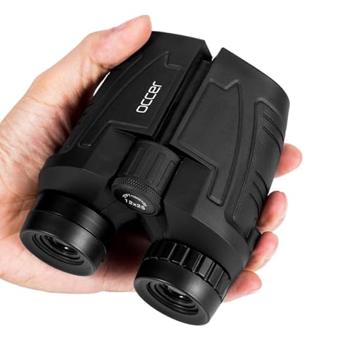 Occer 12x25 Compact Binoculars for Adults and Kids | High Powered, Easy Focus, Large Eyepiece for Bird Watching, Cruise Ship, Outdoor Hunting, Travel, Sightseeing