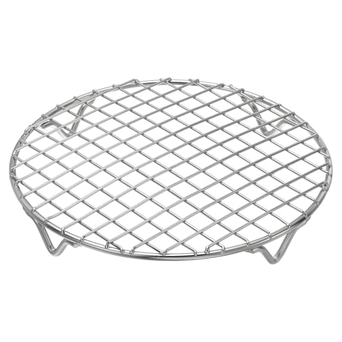uxcell Round Cooking Rack 7.1 Inch Dia Stainless Steel Wire Cooling Steamer Rack for Baking Canning Cooking Roasting Cooling Grilling Drying, Silver - size: 7.1 Inch