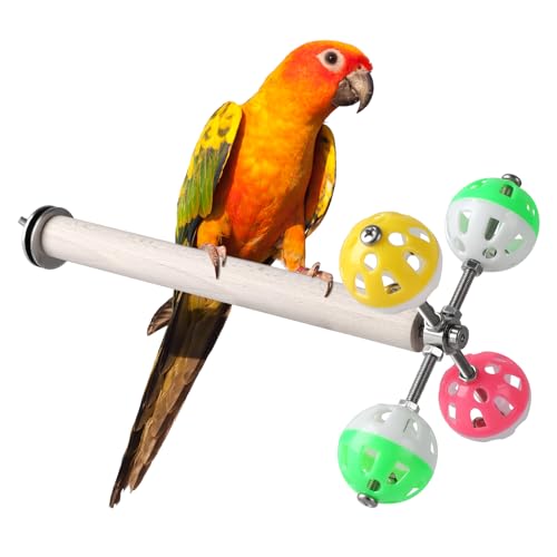 Teniinet Stand Perch Toy with Rotating Balls for Birds, 1Pcs | For Birds, Parakeets, Budgies, Cockatiels, Parrots, Budgerigars, Conures, Parrotlets, Ringnecks, Lovebirds