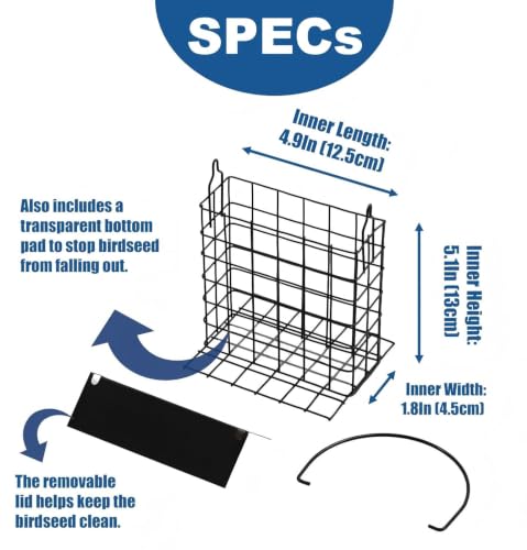 2Pcs Crow Blue Jay Peanut Feeder: Suet Cake & Bird Nesting Material Holder | Outdoor Hanging Bird Feeder Cage with Weatherproof Roof & Perch Fits Woodpecker Cardinal Mourning Dove Oriole, Blue Grosbeak - color: 2pcs black