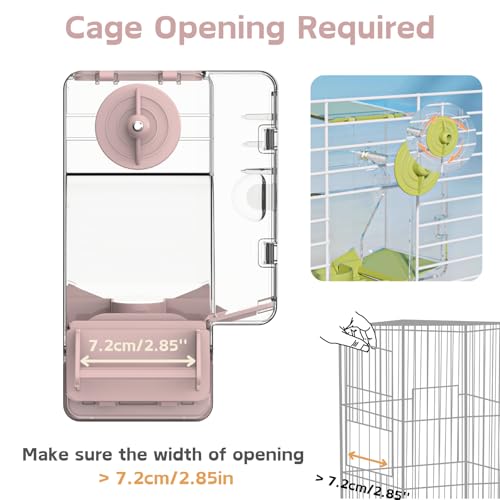 Automatic Bird Feeder, No Mess Bird Cage Feeder with Perch Multi-Functional Holder for Fruits Vegetables for Parakeet Canary Cockatiel Finch (Pink) - color: Pink
