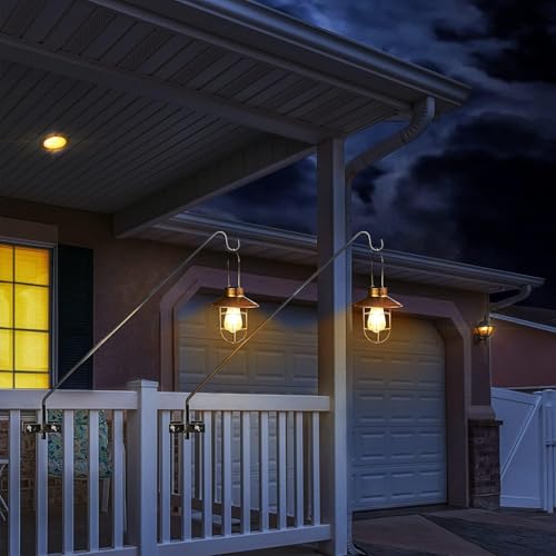 2 Packs Extended Fence Deck Heavy Duty Bird Feeder Hook, 360 Degree Rotary and Length Adjustable Plant Bracket for Bird Feeders Planters Suet Baskets Lanterns Wind Chimes and More - size: 43" Long -2 Packs Fence Deck Hook