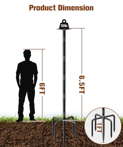 90inch Upgrade Bird House Pole | for Outdoor Bird Feeder Bath, Heavy Duty Adjustable with 4 Plates & 5 Prong Base for Garden, Yard(NO Birdhouse & Birdbath) - style: One-Head