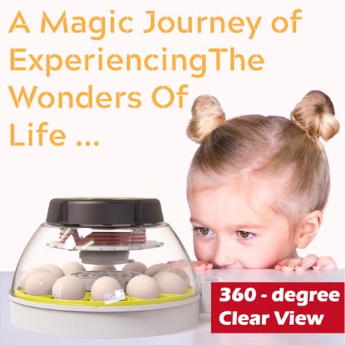 KEBONNIXS 12 Egg Incubator with Humidity Display, Egg Candler, Automatic Egg Turner, for Hatching Chickens