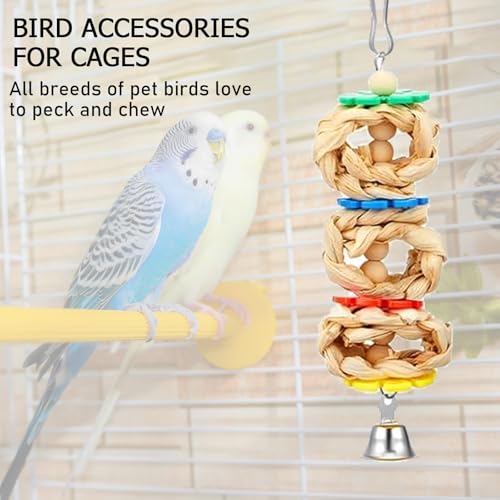 Morezi Bird Swing for cage Parakeet Parrot Swing Wood Hemp Rope Ladder Toy Play Gym Hanging Swing Parrot Perch Hammock Toy for Budgerigar Conure Cockatiel mynah Finches Small Medium Breeds 10pcs