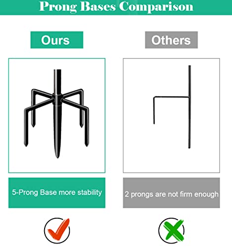 60 Inch Outdoor Shepherds Hook with 5 Prong Base for Birdfeeders | Adjustable Bird Feeder Pole Hanger for Hanging Outside Birdfeeders, Plant Baskets, Lanterns, Wedding Decor - size: 60in-1pcs