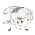 10 x 13.2 x 6.4 FT Metal Chicken Run, Chicken Coop with Cover | Reinforced frame, Walk-in Chicken Coop, Waterproof Cover, Side Hardware Cloth, Roosting Perch, Backyard & Farm Use - size: 157.5"L x 117.6"W x 78.0"H