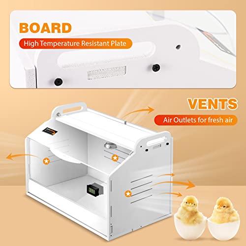 Chicken Brooder Box for Chicks with Heating Lamp Up to 10 Chicks | Quail Brooder with Heating Lamp, 2 Mode Thermometers Warms Up to 10 Chicks for Duckling Parrot Lizard