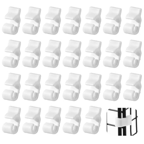 52 Pcs Wire Cage Clips Detachable Pet Cage Door Clip Cat Cages Door Latch Buckle Snap on Plastic Lock Snap Cat Fence White Rabbit Cages Connector Clamp for DIY Assembly Kitten Puppy Chicken Dog
