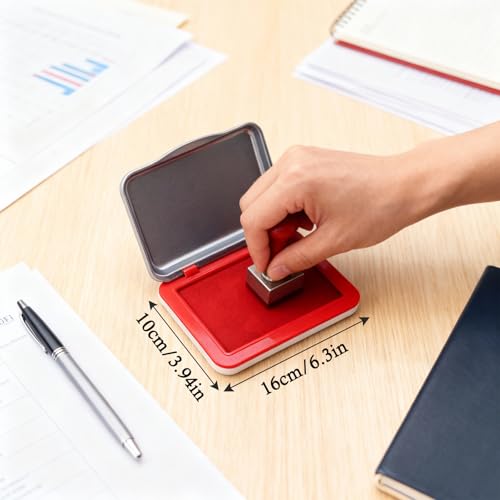 Ink Stamp Pad for Egg Date Marking, Black Red and Blue Colors Available, Metal Case (RED) - color: Red