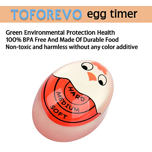 TOFOREVO Egg Timers for Hard Boiled Eggs Timer Red 6 Pack | BPA-Free, Color Changing Tells When Eggs are Ready - color: Red