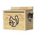 Wooden Squirrel House for Outside | Large Pine Wood Nesting Box with Front Open Panel, Easy Assembly Outdoor Animal Shelter for Backyard, Garden & Trees
