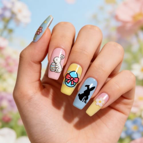 PH PandaHall 3pcs Rabbit Nail Stamping Plates, Eggs Carrot Nail Art Templates Stainless Steel Image Plate Stencils with Tool for DIY Print Manicures Salon Design Supplies - style: Easter