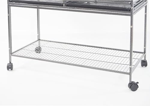 1F/2F/3F Stackable Center Divided Breeder Breeding Bird Flight Double Rolling Cage for Aviaries Canaries Cockatiels Lovebirds Finches Budgies Small Parrots. (Black Vein, 1F) - color: Black Vein