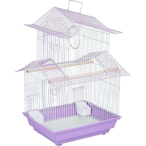 Bird Cage Spacious & Durable - Natural Wood Accents - Comfortable Habitat for Parakeets & Canaries