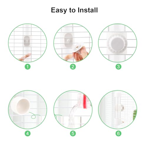 Hypeety Leak-Proof Bird Water Bottle for Cage Clear No Spill Bird Dispenser | Automatic no-drip bottle, with spring valve, 7.4 fl oz/220 ml, white, for small parrots/budgies/cockatiels/lovebirds/parakeet - size: 7.4 oz/220 ml