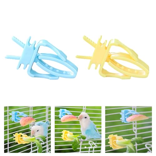 Parrot Fruit Vegetable Clip Feeder with Stable Cage Holder Durability for Bird Snacks