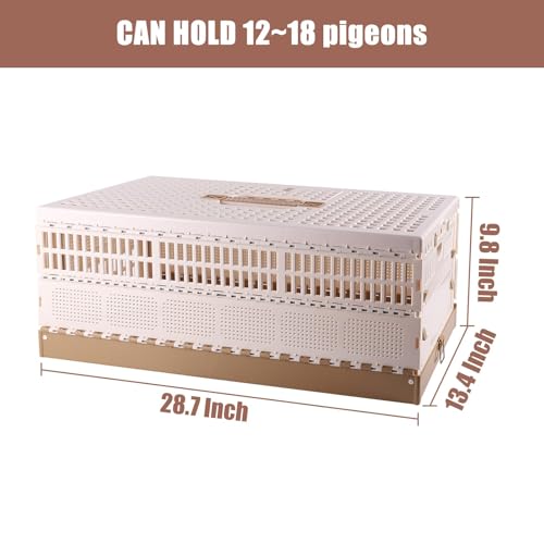 Plastic Portable Pigeon Bird Cage with Handle, XL | Bird Travel Cage, Carrier Pigeon Cage Pairing Cage, Pigeon Nest Box, Easy to Clean for Training Release Competition - size: 28.7"L x 13.4"W x 9.8"H