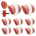 Chicken Feeder No Waste Automatic Gravity Feed 8 Ports with Drill Bit Kit - color: Pink and White
