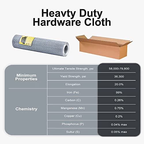 Hardware Cloth 1/4 inch 48 x 100 ft Wire Fencing: Galvanized Welded Garden Fence Roll Square Mesh 23 Gauge Chicken Rabbit Snake Cage Heavy Duty Welding Fencing - size: 1/4inch 48''x100'