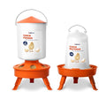 Eggluuz Chick Feeder and Waterer Set, Top Fill 3kg Chick Feeder and 1.5L Chick Waterer with 3 Adjustable Heights