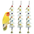 3 Pack Bird Chewing Toy Cuttlebone Parrot Toy with Bell Hanging Bird Beak Grinding Stone Parakeet Cage Accessories for Small & Medium Budgies Lovebirds Cockatiels (Block, 6 Per Skewer) - size: 6 Blocky