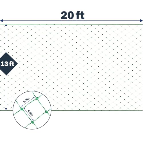 Jollybower Bird Netting for Garden 13x20ft, Plastic Trellis Netting to Protect Vegetable Plants & Fruit Trees, Reusable Garden Net Against Birds, Deer, Squirrels. - size: 13x20FT