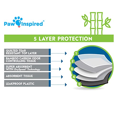 Paw Inspired Disposable Cage Liners, 28x17 Inch (C&C 2x1), 8 Count | Bamboo Charcoal Odor Controlling, Super Absorbent Pads For Guinea Pigs, Ferrets, Rabbits, Hamsters, Small Animals - size: 28x17" (C&C 2x1) - 8 ct