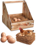 Teenyyou Plastic Chicken Nesting Box with 3 Nesting Pads and 4 Wooden Fake Egg for Laying Eggs Plastic Hen Nest Box Chicken Coop Laying Boxes for Hen Duck Poultry