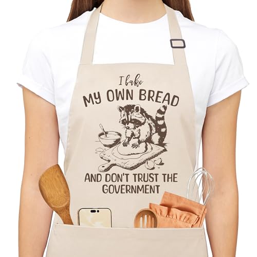 Sourdough Apron for Women with Deep Pockets - Funny Bakers Apron, Unique Sourdough Gifts for Women & Bread Bakers, Adjustable Kitchen Apron for Mom, Mother’s Day Baking Gift - B11 - color: I Bake My Own Bread 1