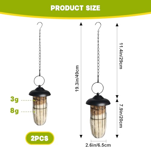 2PCS Bird Nesting Material, Refillable Hummingbird Nesters Metal Cage Holder with Wool Material for Wild Birds Nesting Station, Nest House for Bird Lover Gifts, Bird Watching Gifts for Outdoor Patio - color: Black-2pcs