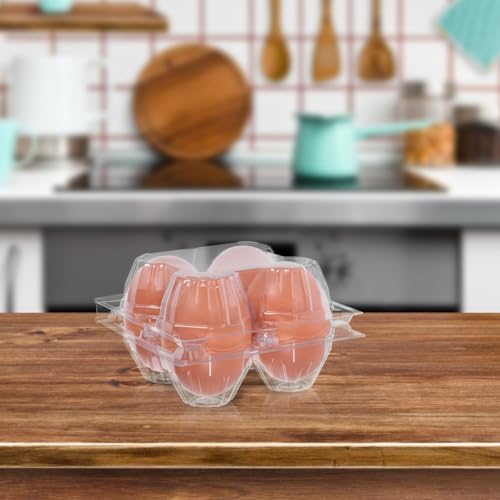 DOITOOL 30 Pcs Clear Egg Carrier Portable Egg Storage Box for 4 Eggs Transparent Tray Packaging Box for Refrigerator Cabinet Camping Picnic Travel