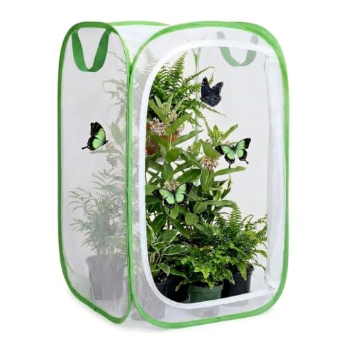 Mesh Plant Protection Enclosure, Portable Collapsible Garden Grow Cage with Mesh Barrier, Pest & Bird Proof Plant Cover for Vegetables, Fruits, Outdoor Patio Balcony Use, 36 Inches Tall - color: White/Green, size: 36 × 24 × 24 inches