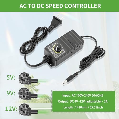 9733 Small Centrifugal BBQ Blower Fan with Variable Controller | 120V–240V AC power plug, for camp,grill,wood stoves,furnace,forge fire bellows and charcoal starter projects - size: 9733-AC Control