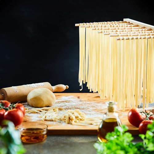 Fantes Collapsible Pasta and Noodle Drying Rack, Made in Italy, Natural Beechwood, 13.375 x 11.5-Inches, The Italian Market Original since 1906 - color: Natural Beechwood