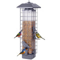 Squirrel Proof Bird Feeder, Metal Mesh Bird Feeder for Outside, Large Capacity and 4 Ports Perches (Silver Gray) - color: Gray
