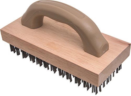 Carlisle FoodService Products 4067600 Ergonomic Steel Butcher Block Scratch Brush, 9-3/8” - size: 1 EA