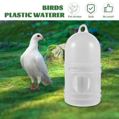 Zerodeko 2pcs Pigeon Water Dispenser, Bird Waterer for Cage, Odorless Plastic Automatic Drinking Feeder for Pigeons Doves Parakeets Easy to Clean