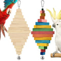 DBNESS 2 Pcs Bird Toys, 15.94in Large Parrot Foraging Toys for Beak Grinding, Wooden Block Bird Chewing Toys for Macaws Eclectus Cockatoo African Greys Amazon Parrots - size: 15.94in