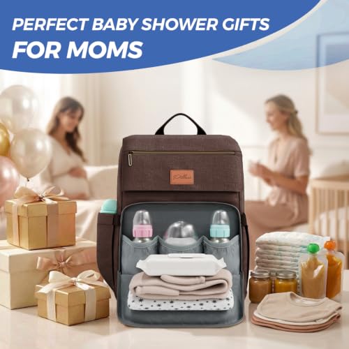 Baby Diaper Bag Backpack - Large Bag for Boys & Girls, Waterproof Diaper Backpack - Travel Diaper Bags w/Changing Pad, Baby Registry Search & Shower Gifts - Essentials Must Haves Newborn Stuff - color: S. Brown, style: Classic
