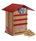 Screech Owl House Cedar Nesting Box with Poly Lumber Roof, Saw-Whet Owl Box for Outside, Drainage Ventilation, Easy Cleanout, Made in USA, Cardinal Red - color: Cardinal Red