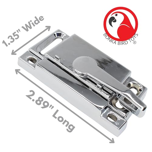 30001H Half Circle Lock for Bird Cages, Durable and Lightweight Bird-Safe Lock with Reflective Finish, Easy 2-Part Installation, Ideal for Cage Door Security - size: Pack of 1