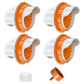 No Waste Chicken Feeders, DIY Automatic Poultry Feeder - 4 Ports Orange | Buckets Barrels Bins Troughs‑mountable Design for common Breeds of Chicken Flock with Hole Saw - size: 4 Ports