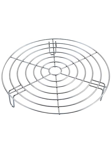 Dia 10.8" Round Cooking Rack Stainless Steel Steamer Rack with 2.8" Height Legs Grilling Rack Canning Rack Cooling Rack for Baking Canning Cooking (Height 2.8",11"/28cm) - color: White, size: 11"