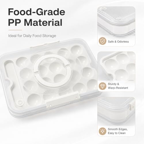 2 Pack Deviled Egg Containers with Lid, Holds 40 Deviled Egg Halves Total, Stackable Deviled Egg Carrier for Party, Picnic, Potluck, Easter, Refrigerator Storage, Clear Plastic Egg Tray Holder