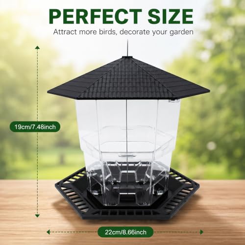 CHILDLION Bird Feeder for Outdoors Hanging,Black Hanging Wild Bird Feeders for Blue Bird, Cardinals, Finches,Wild Birds Seed Feeder, As Gift for Bird Lovers