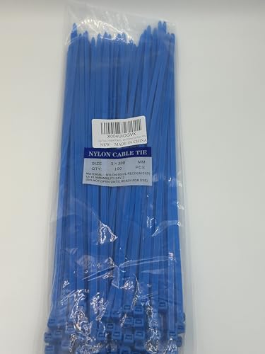 Zip Ties, 100pcs Blue Zip Ties 12 Inch,Zipties Cable Tie Wraps, Multi-Purpose Cable Management Ties, Self-Locking Ziptie for Office and Home(Can bear 50lb) - color: Blue, size: 12" (100 Pack)