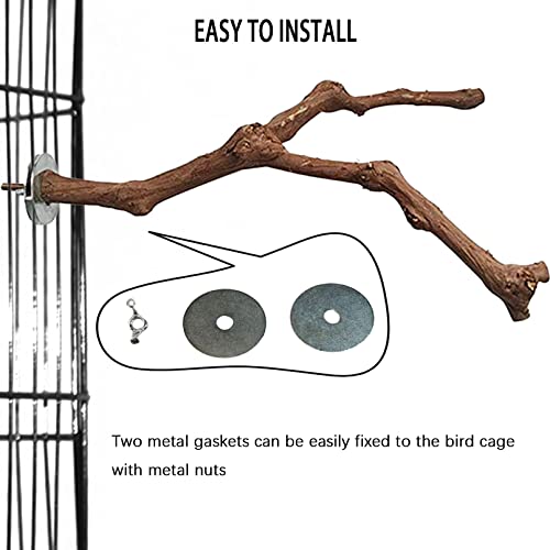 PINVNBY Parrot Perches Natural Birds Stand Wild Grape Stick Grinding Paw Climbing Wood Cage Accessories and Toy for Parakeet, Lovebirds,Budgies,Cockatiels and Finches